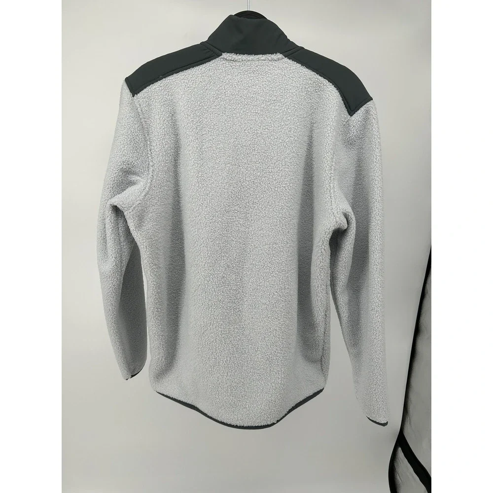 Under Armour Golf Mens Sherpa Fleece 1/4 Snap Pullover Jacket Gray Medium